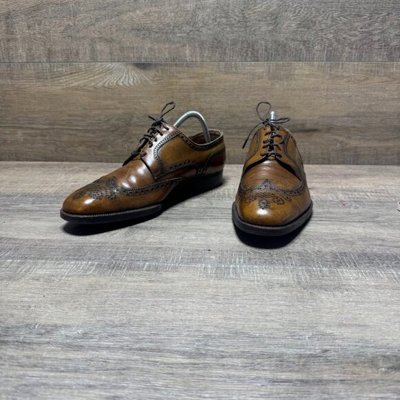 Bruno Magli Brown Leather Wingtip Oxfords Men's Size EU 42 - Picture 1 of 6